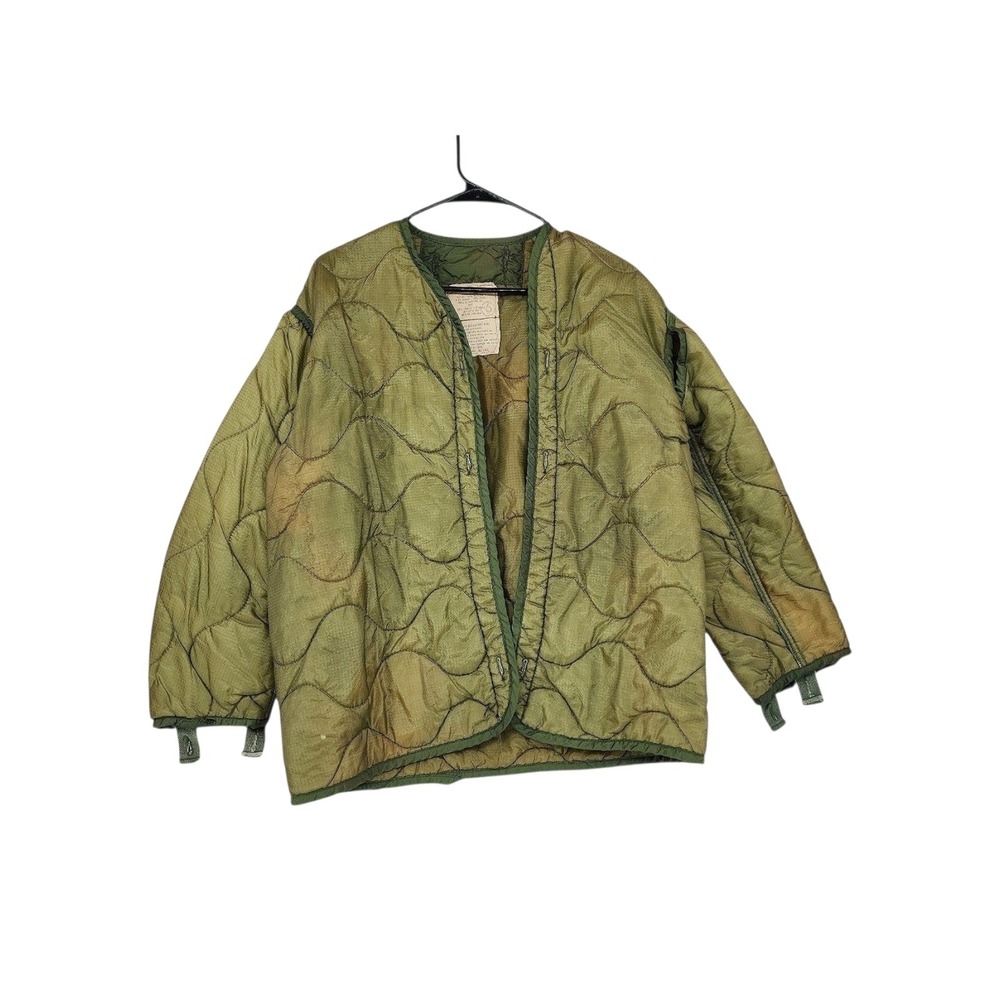 Vtg US Army M-65 Field Coat Liner S Mens Green Quilted 70s Gibraltar Industries